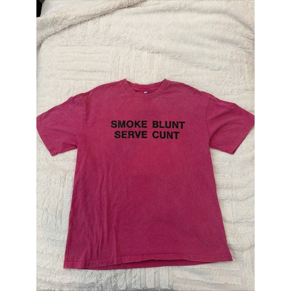 Smoke Blunt Serve C*** Large Unisex Graphic T Shirt